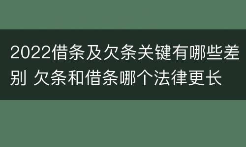 2022借条及欠条关键有哪些差别 欠条和借条哪个法律更长
