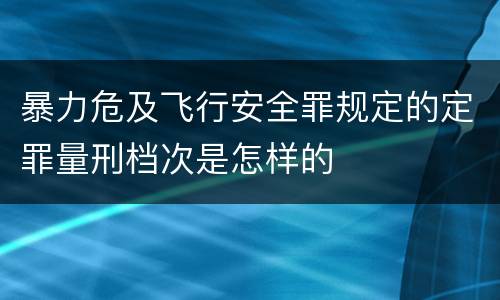 暴力危及飞行安全罪规定的定罪量刑档次是怎样的