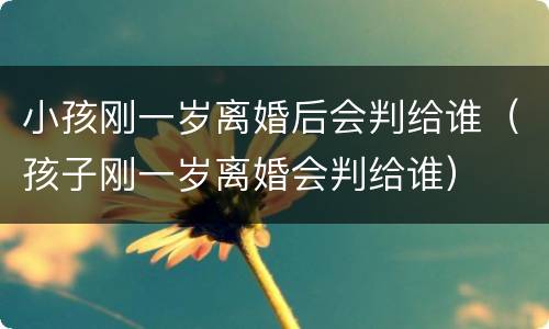 小孩刚一岁离婚后会判给谁（孩子刚一岁离婚会判给谁）