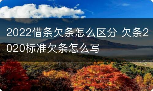 2022借条欠条怎么区分 欠条2020标准欠条怎么写