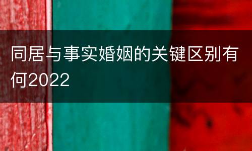 同居与事实婚姻的关键区别有何2022