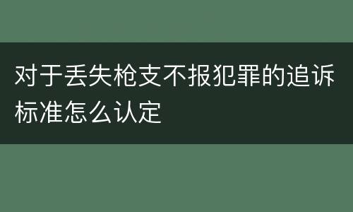 对于丢失枪支不报犯罪的追诉标准怎么认定