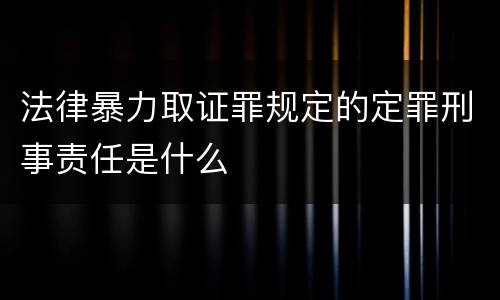 法律暴力取证罪规定的定罪刑事责任是什么