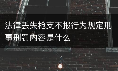 法律丢失枪支不报行为规定刑事刑罚内容是什么
