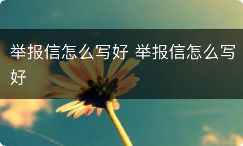 举报信怎么写好 举报信怎么写好