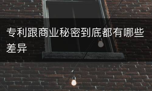 专利跟商业秘密到底都有哪些差异