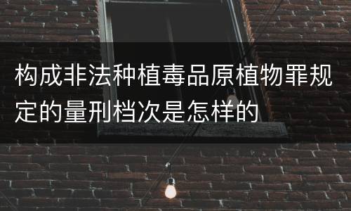 构成非法种植毒品原植物罪规定的量刑档次是怎样的