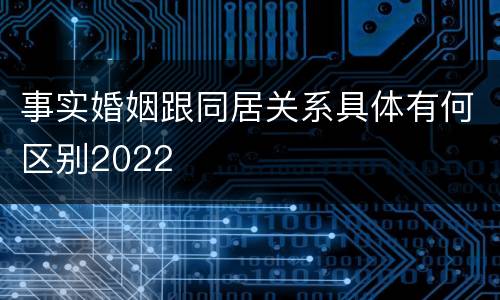 事实婚姻跟同居关系具体有何区别2022