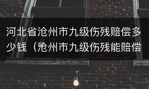 河北省沧州市九级伤残赔偿多少钱（沧州市九级伤残能赔偿多少钱）