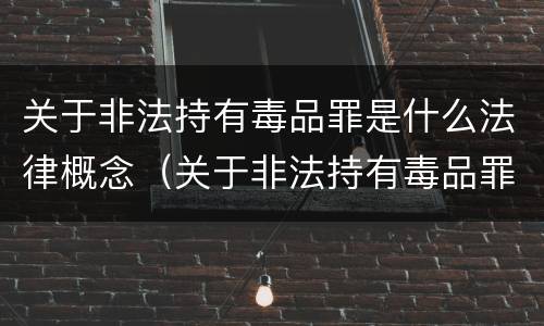 关于非法持有毒品罪是什么法律概念（关于非法持有毒品罪是什么法律概念的规定）