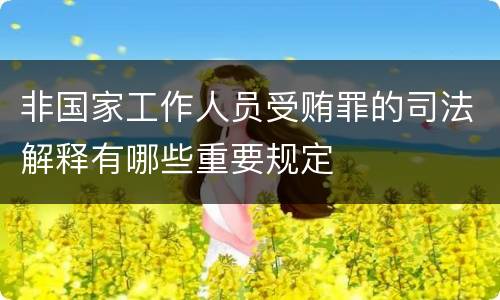 非国家工作人员受贿罪的司法解释有哪些重要规定