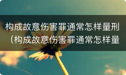 构成故意伤害罪通常怎样量刑（构成故意伤害罪通常怎样量刑的）