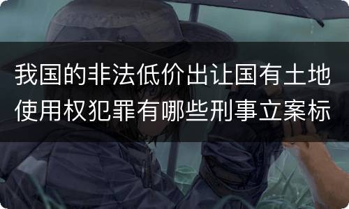 我国的非法低价出让国有土地使用权犯罪有哪些刑事立案标准
