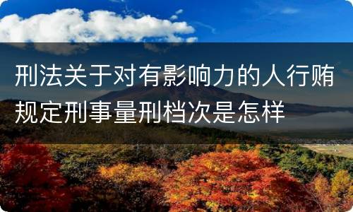 刑法关于对有影响力的人行贿规定刑事量刑档次是怎样