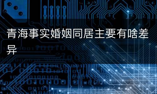 青海事实婚姻同居主要有啥差异
