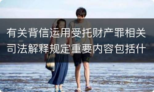 有关背信运用受托财产罪相关司法解释规定重要内容包括什么