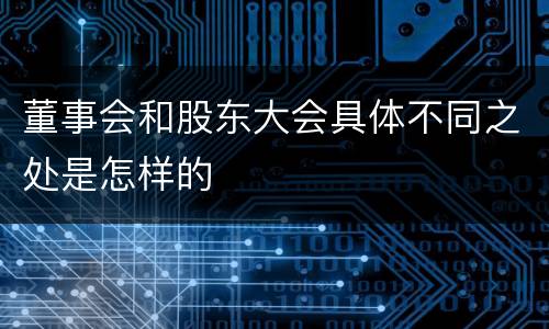 董事会和股东大会具体不同之处是怎样的