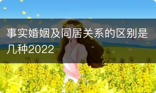 事实婚姻及同居关系的区别是几种2022