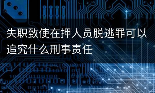 失职致使在押人员脱逃罪可以追究什么刑事责任