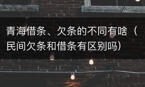 青海借条、欠条的不同有啥（民间欠条和借条有区别吗）