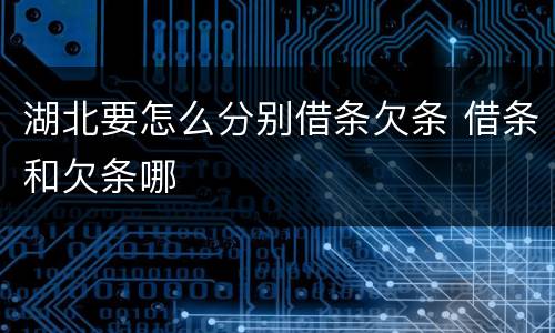湖北要怎么分别借条欠条 借条和欠条哪
