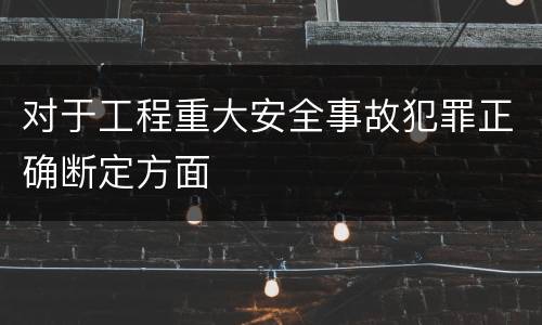 对于工程重大安全事故犯罪正确断定方面