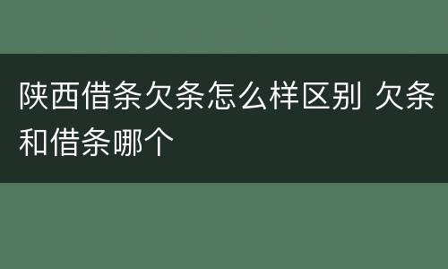 陕西借条欠条怎么样区别 欠条和借条哪个