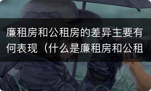 廉租房和公租房的差异主要有何表现（什么是廉租房和公租房两个有什么特点）