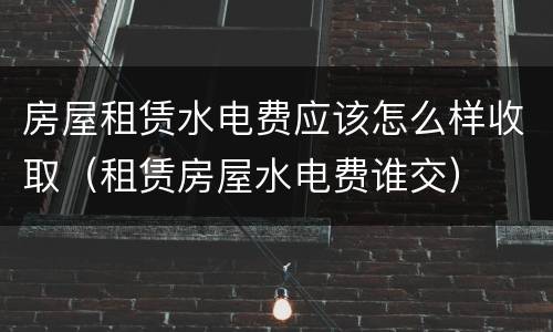 房屋租赁水电费应该怎么样收取（租赁房屋水电费谁交）