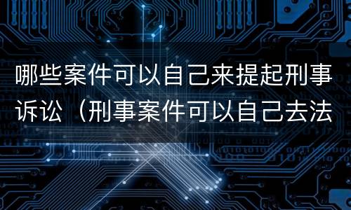 哪些案件可以自己来提起刑事诉讼（刑事案件可以自己去法院起诉吗）