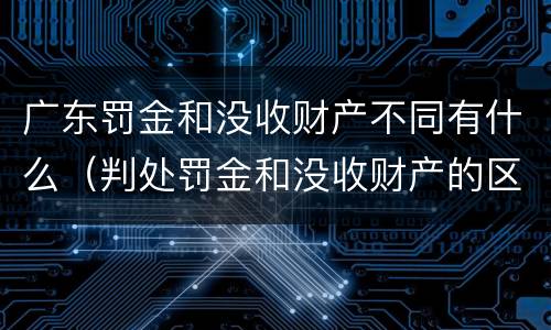 广东罚金和没收财产不同有什么（判处罚金和没收财产的区别）