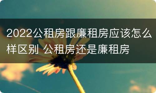 2022公租房跟廉租房应该怎么样区别 公租房还是廉租房