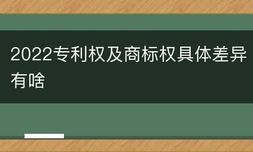 2022专利权及商标权具体差异有啥