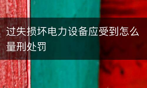 过失损坏电力设备应受到怎么量刑处罚