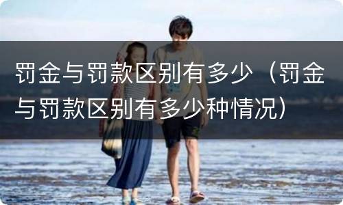罚金与罚款区别有多少（罚金与罚款区别有多少种情况）