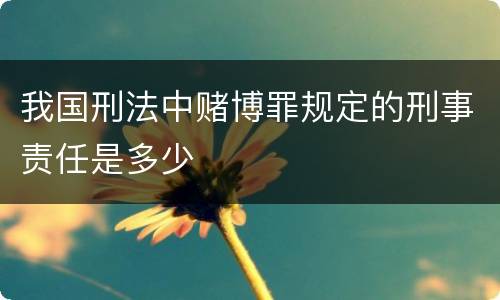 我国刑法中赌博罪规定的刑事责任是多少
