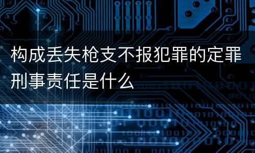 构成丢失枪支不报犯罪的定罪刑事责任是什么