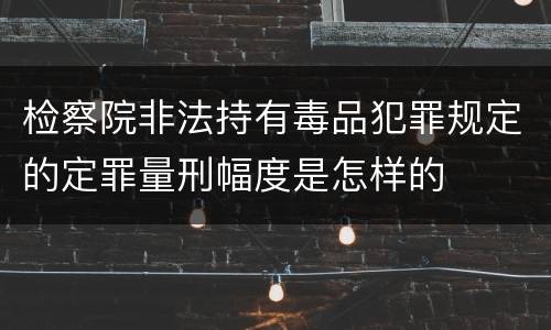 检察院非法持有毒品犯罪规定的定罪量刑幅度是怎样的