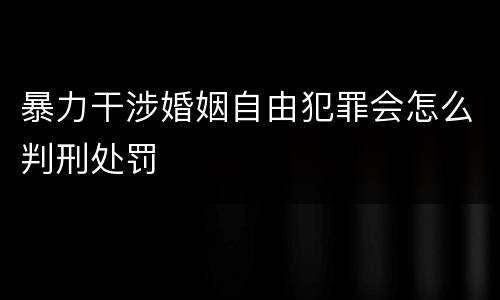 暴力干涉婚姻自由犯罪会怎么判刑处罚