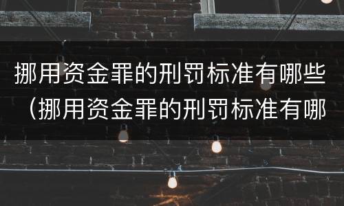 挪用资金罪的刑罚标准有哪些（挪用资金罪的刑罚标准有哪些内容）