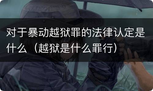 对于暴动越狱罪的法律认定是什么（越狱是什么罪行）