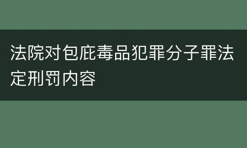 法院对包庇毒品犯罪分子罪法定刑罚内容