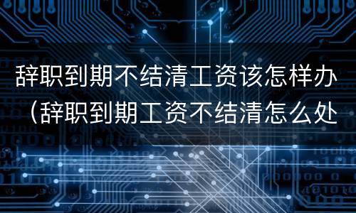辞职到期不结清工资该怎样办（辞职到期工资不结清怎么处理）