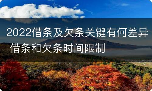2022借条及欠条关键有何差异 借条和欠条时间限制
