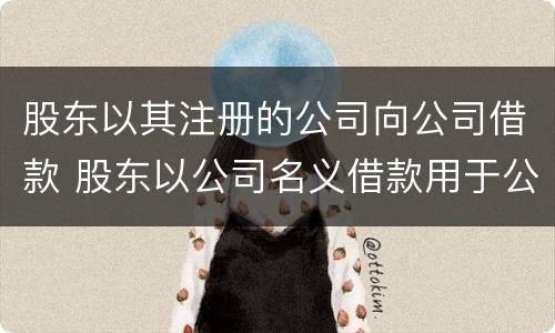 股东以其注册的公司向公司借款 股东以公司名义借款用于公司