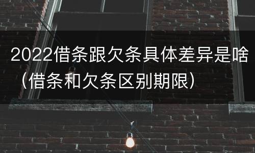 2022借条跟欠条具体差异是啥（借条和欠条区别期限）