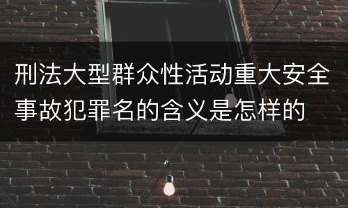 刑法大型群众性活动重大安全事故犯罪名的含义是怎样的