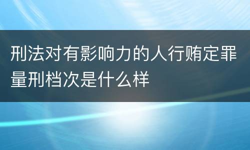 刑法对有影响力的人行贿定罪量刑档次是什么样