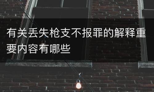 有关丢失枪支不报罪的解释重要内容有哪些