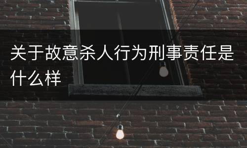 关于故意杀人行为刑事责任是什么样